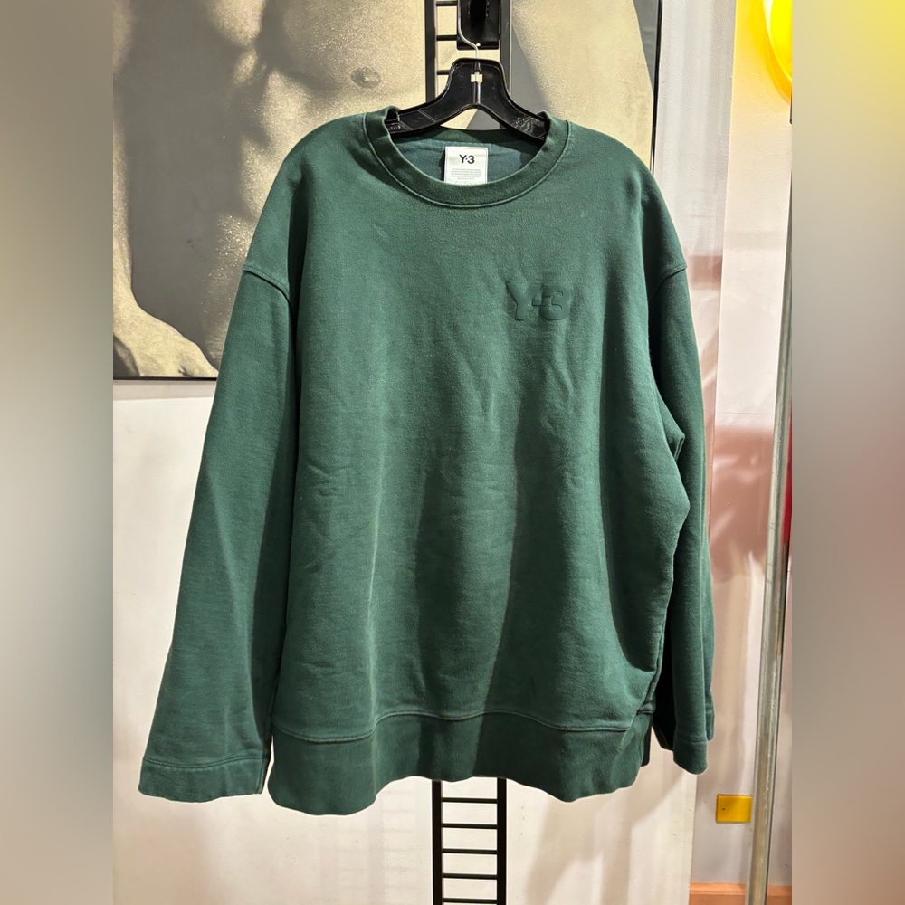Y-3 Yohji Yamamoto Men's Forest Green Crewneck Sweatshirt